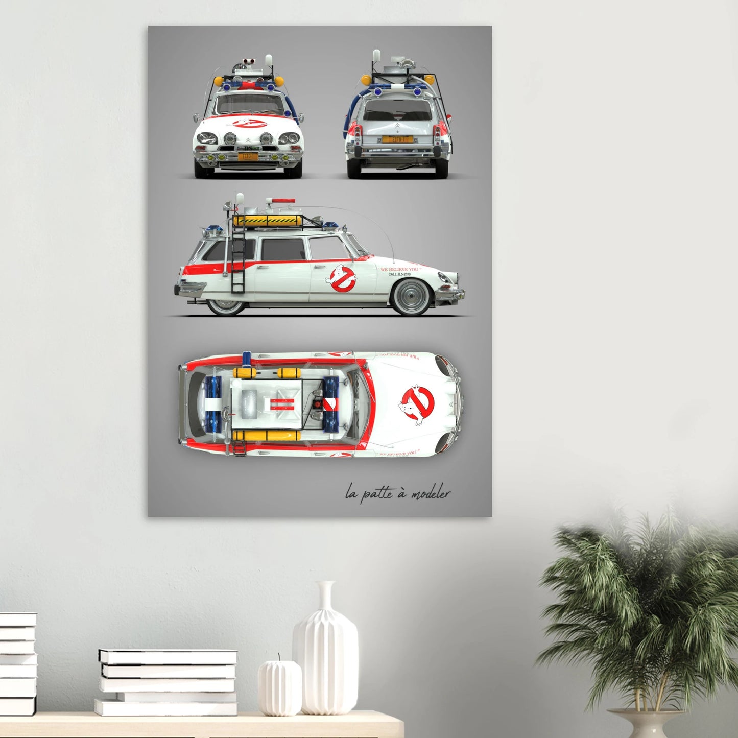 French Classic Car Aluminum Print - Custom Vintage Art