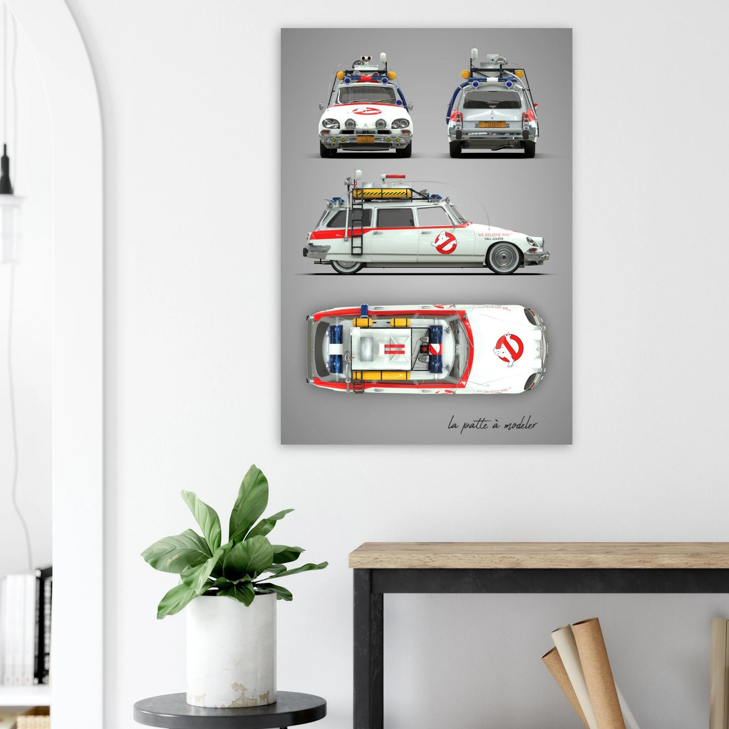 French Classic Car Aluminum Print - Custom Vintage Art