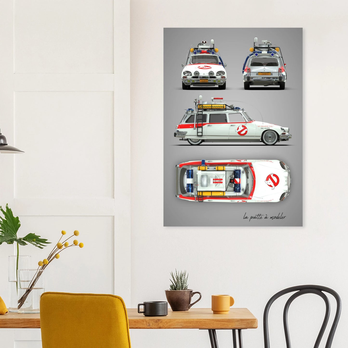 French Classic Car Aluminum Print - Custom Vintage Art