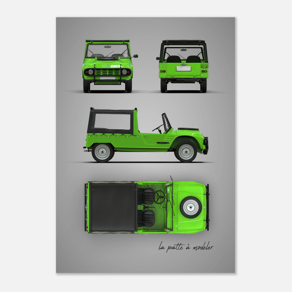 French Classic Car Aluminum Print - Vintage Heritage Art