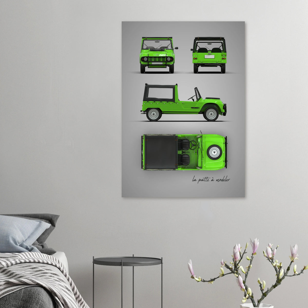 French Classic Car Aluminum Print - Vintage Heritage Art