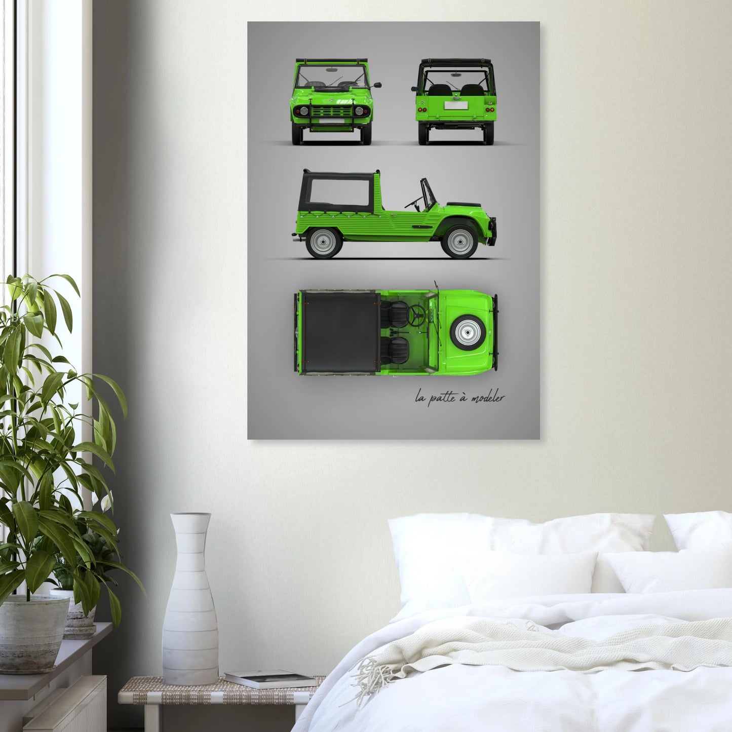 French Classic Car Aluminum Print - Vintage Heritage Art