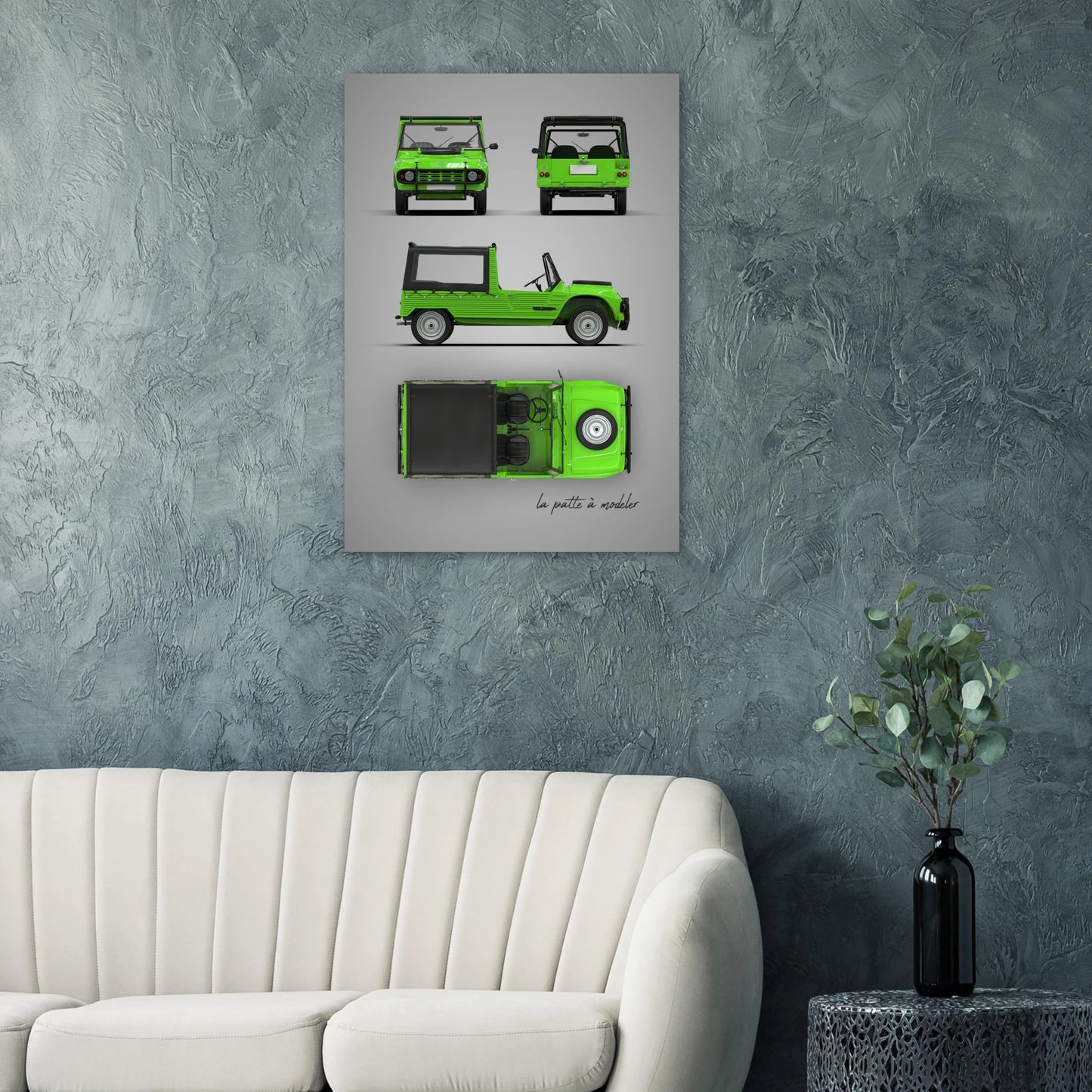 French Classic Car Aluminum Print - Vintage Heritage Art