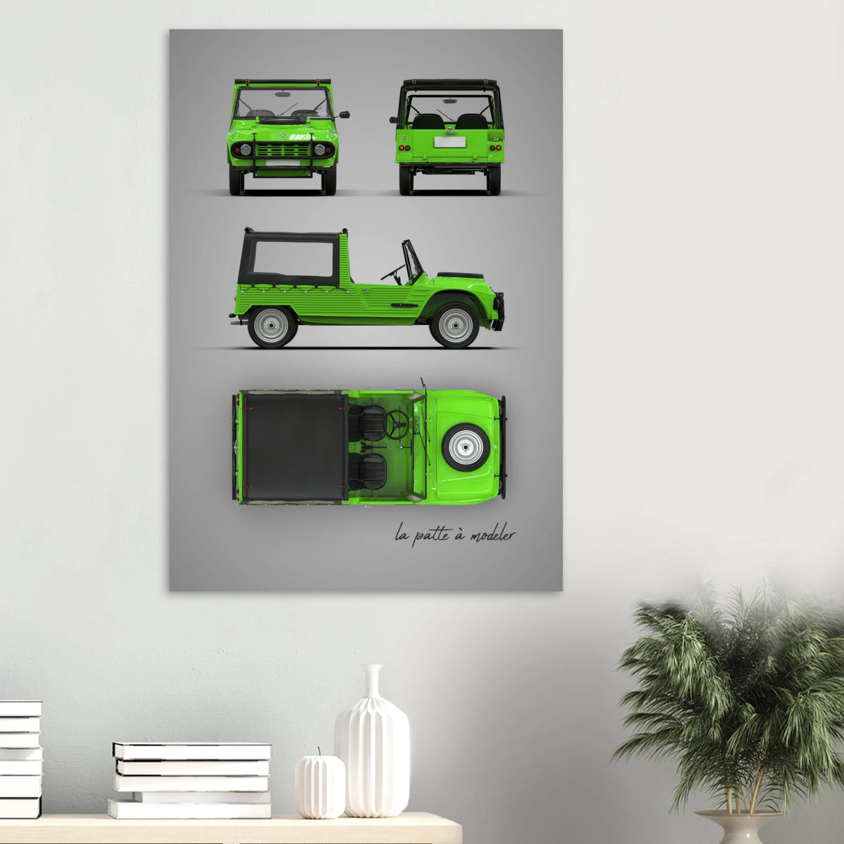 French Classic Car Aluminum Print - Vintage Heritage Art