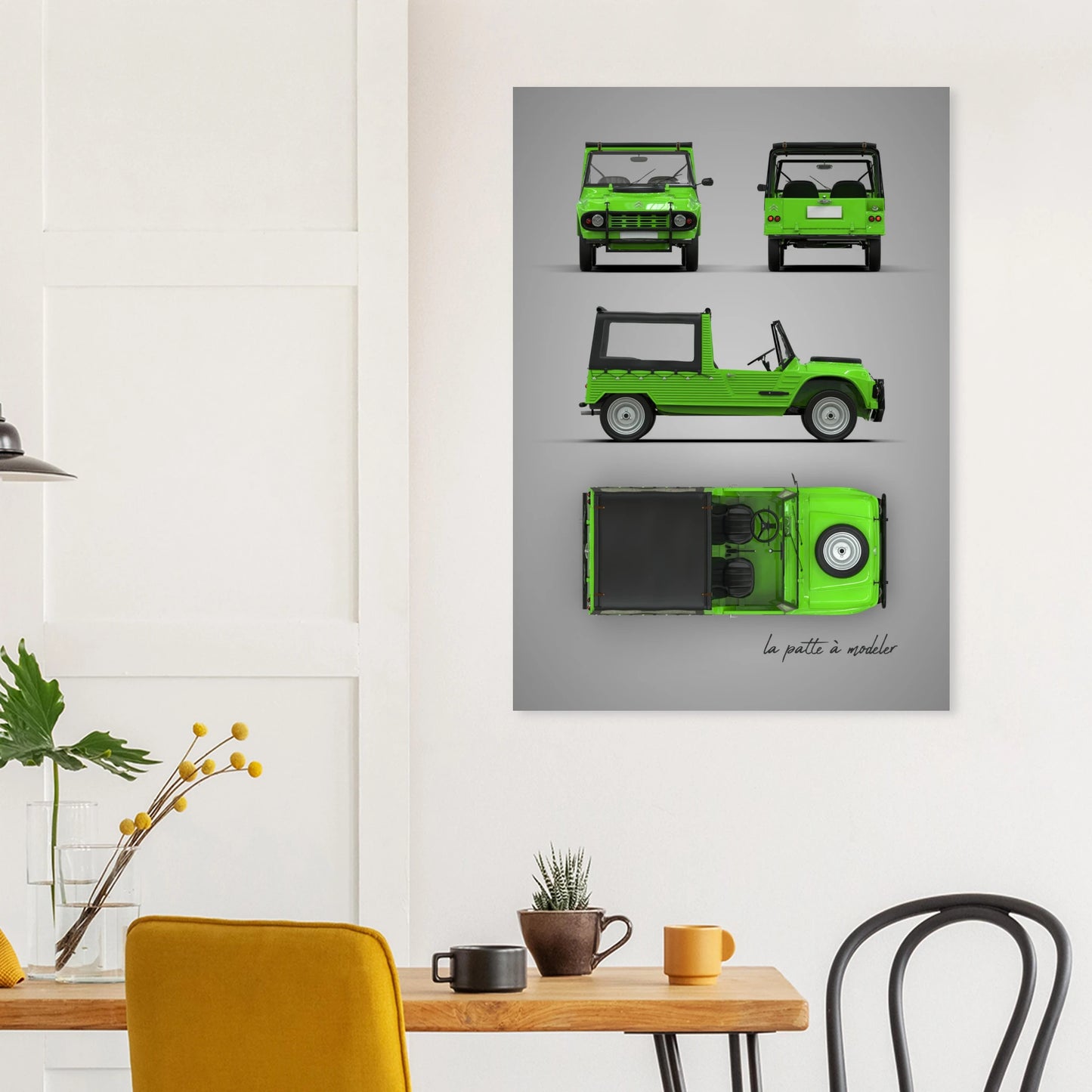 French Classic Car Aluminum Print - Vintage Heritage Art