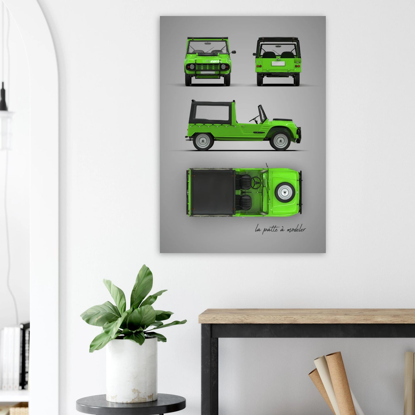 French Classic Car Aluminum Print - Vintage Heritage Art