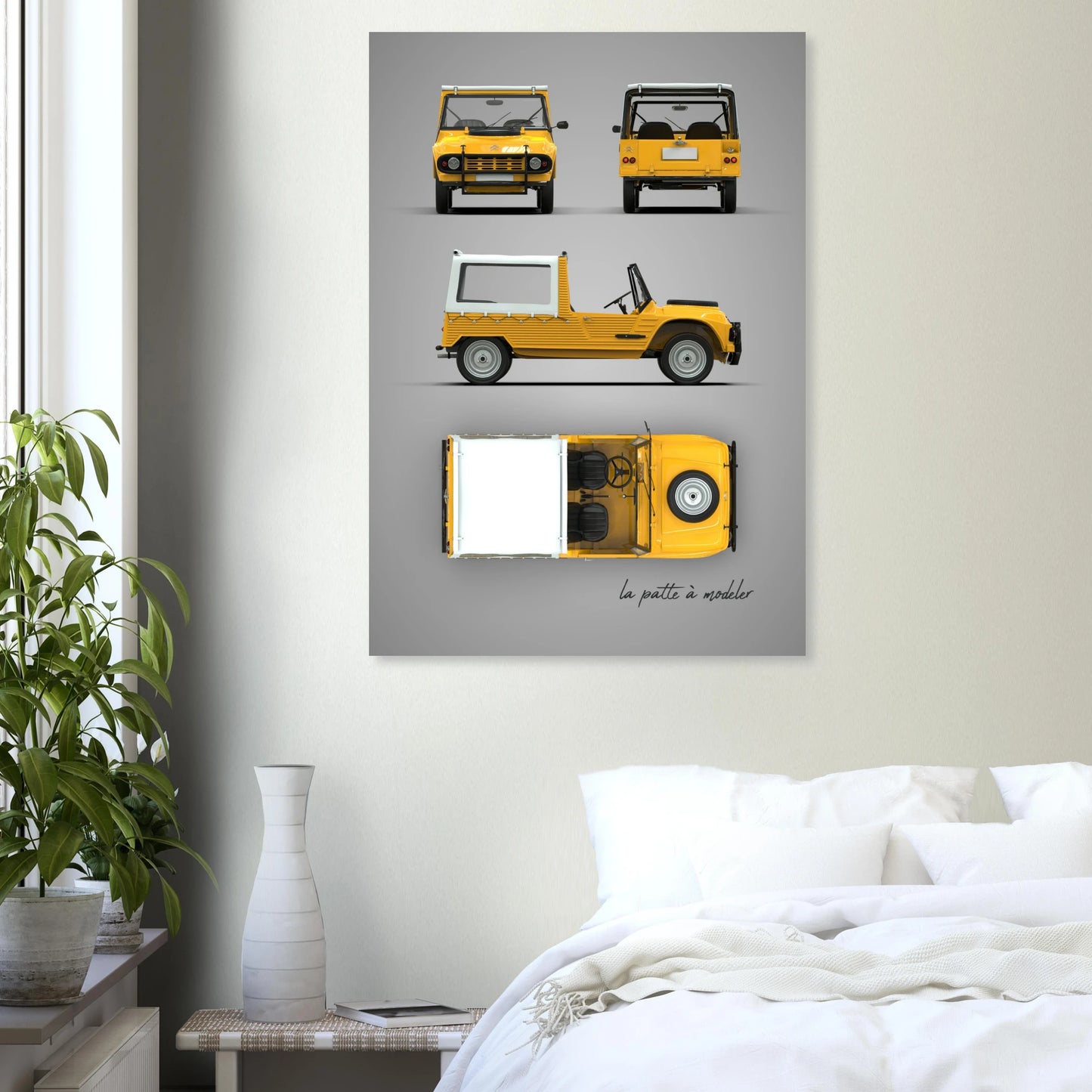 French Vintage Car Aluminum Print - Classic Design Art