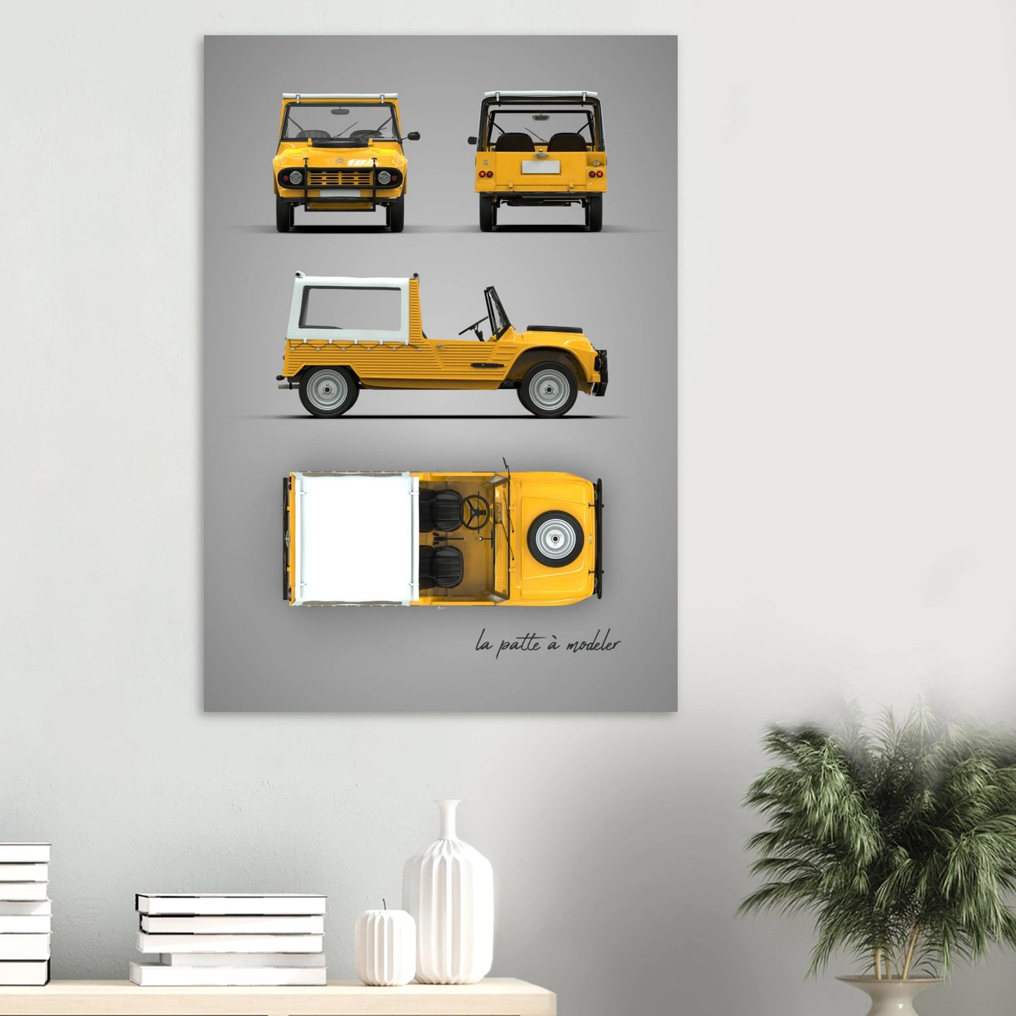 French Vintage Car Aluminum Print - Classic Design Art