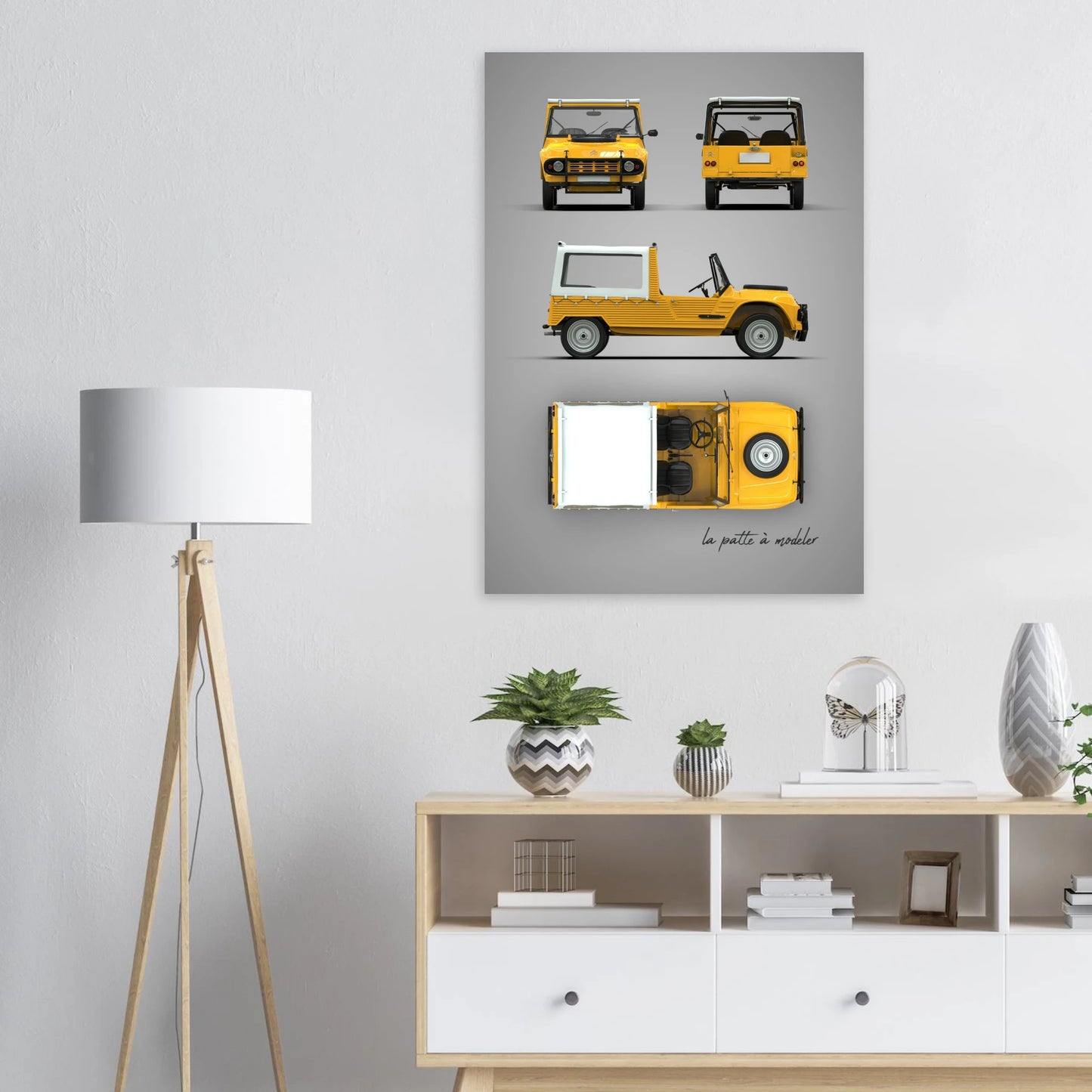 French Vintage Car Aluminum Print - Classic Design Art
