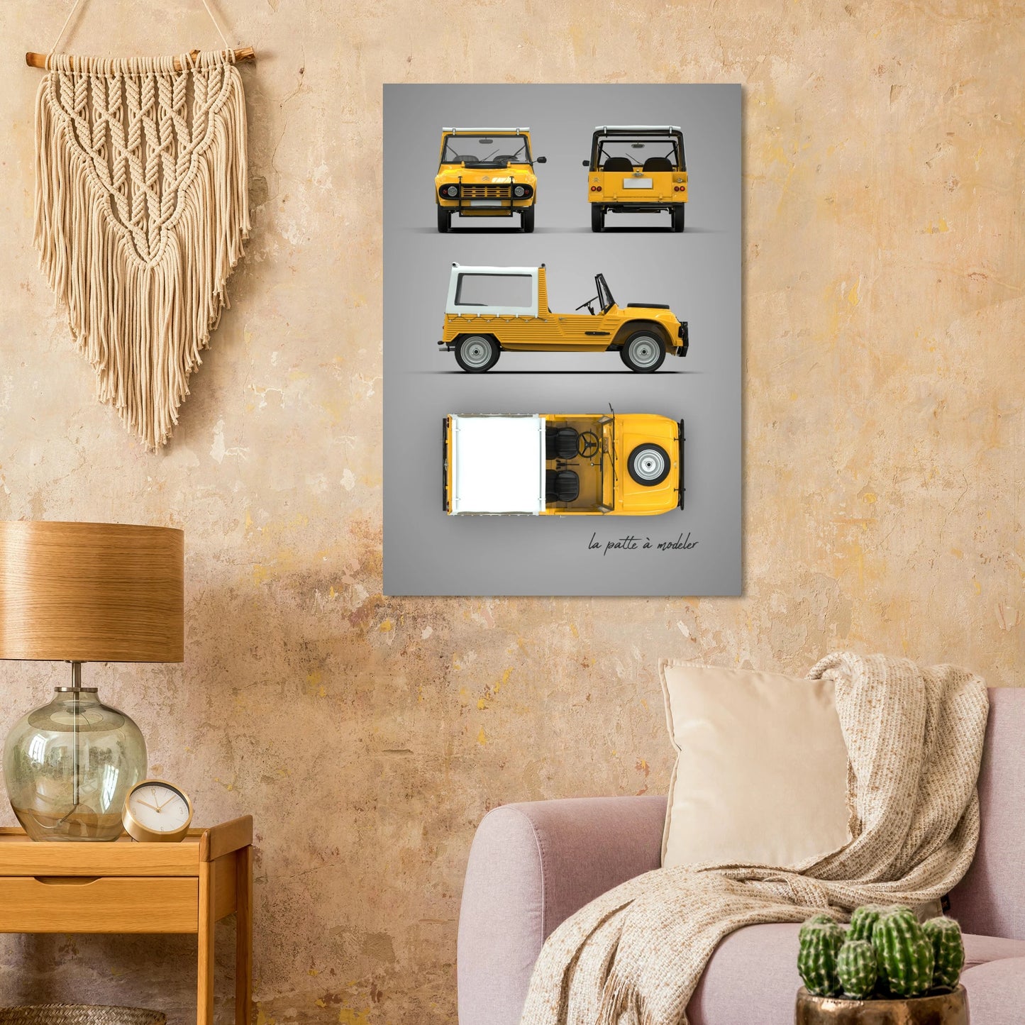 French Vintage Car Aluminum Print - Classic Design Art