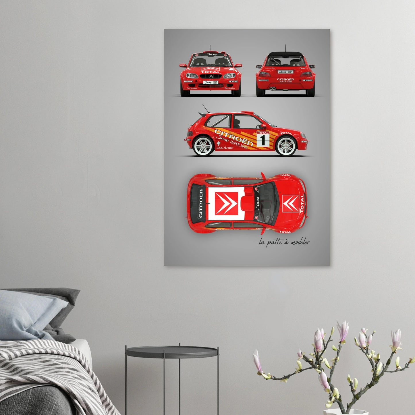French Rally Car Aluminum Print - Hot Hatch Motorsport Art