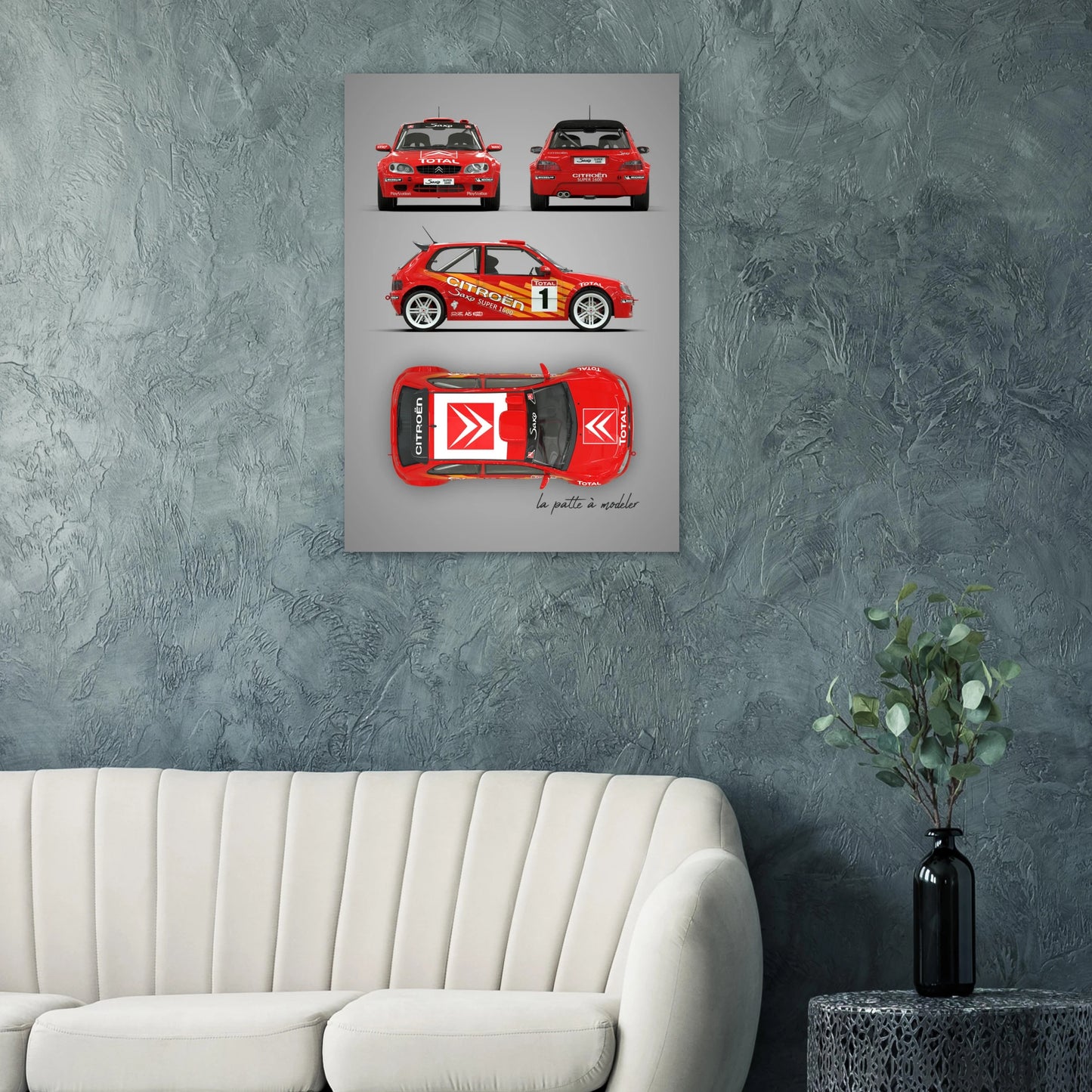 French Rally Car Aluminum Print - Hot Hatch Motorsport Art