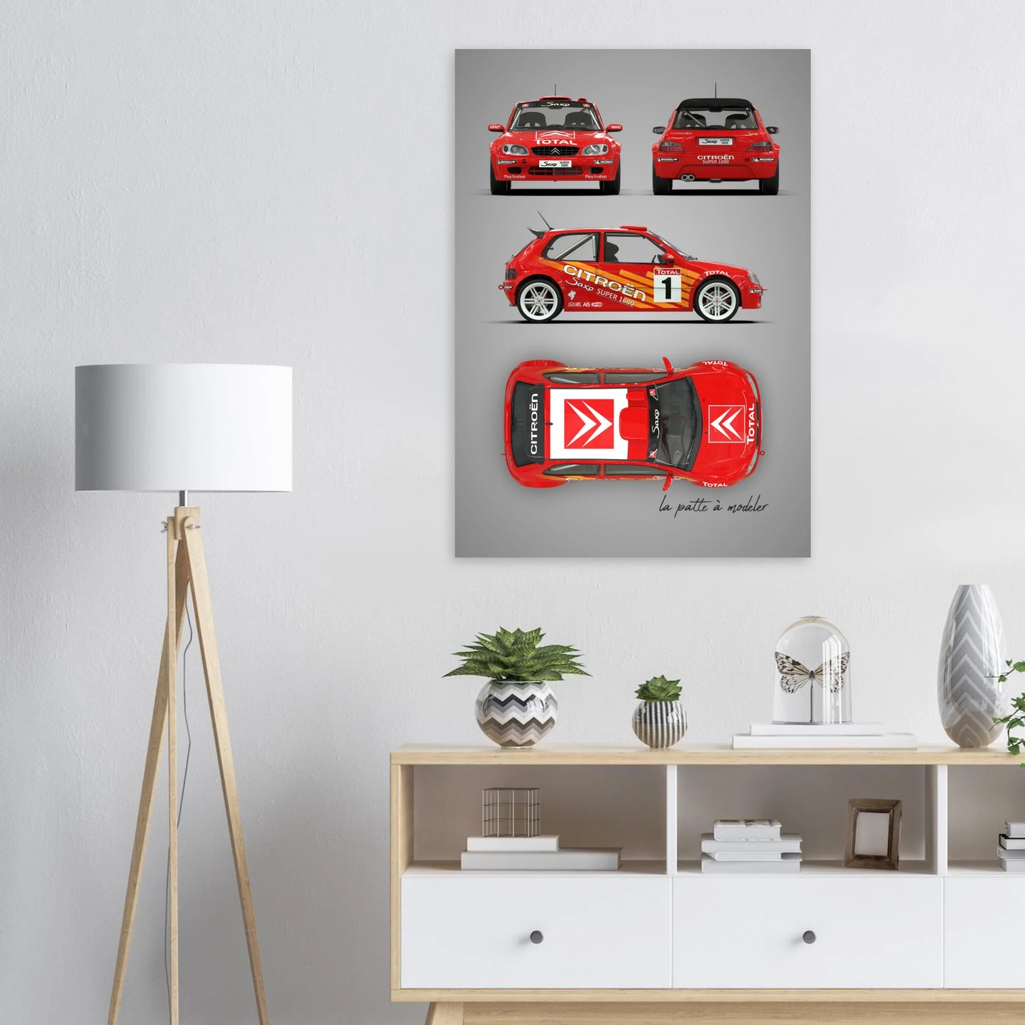 French Rally Car Aluminum Print - Hot Hatch Motorsport Art