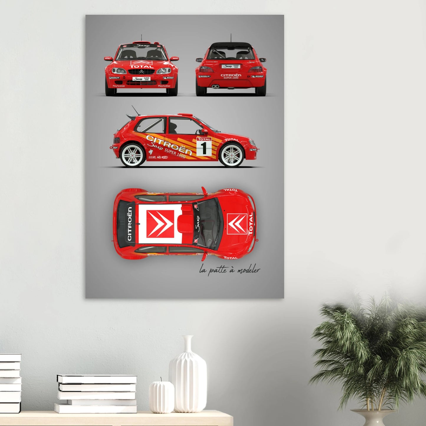 French Rally Car Aluminum Print - Hot Hatch Motorsport Art