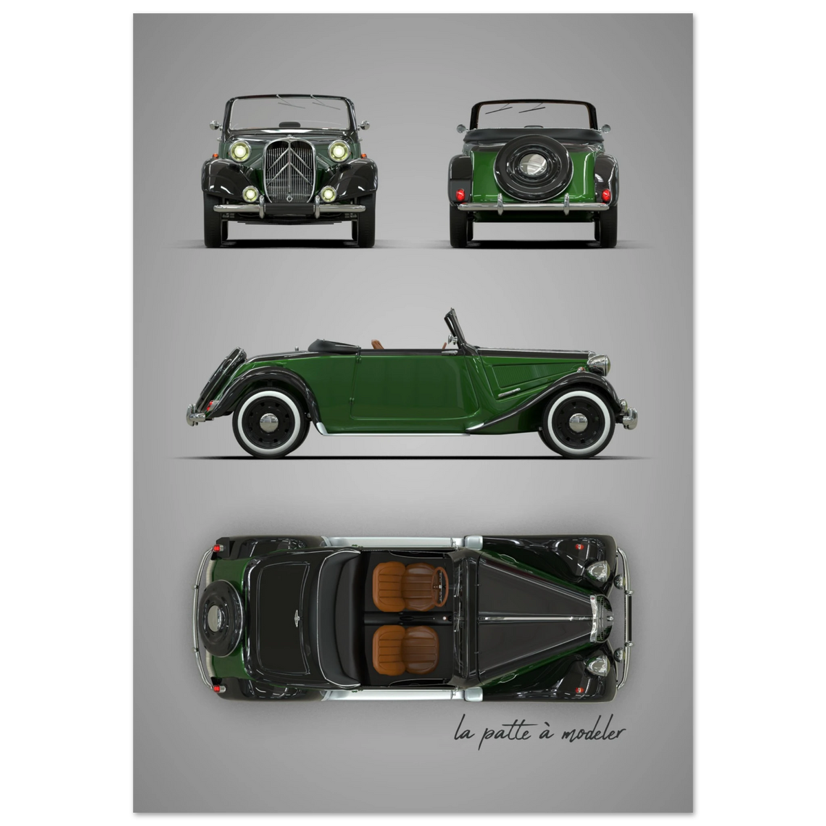 French Design Icon Aluminum Print - Classic Automotive Art