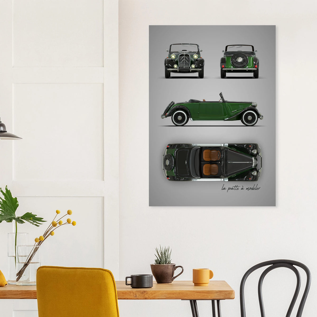 French Design Icon Aluminum Print - Classic Automotive Art