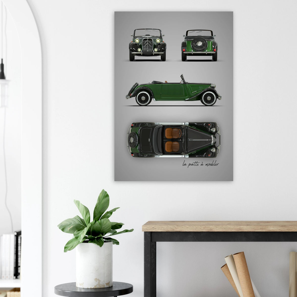 French Design Icon Aluminum Print - Classic Automotive Art