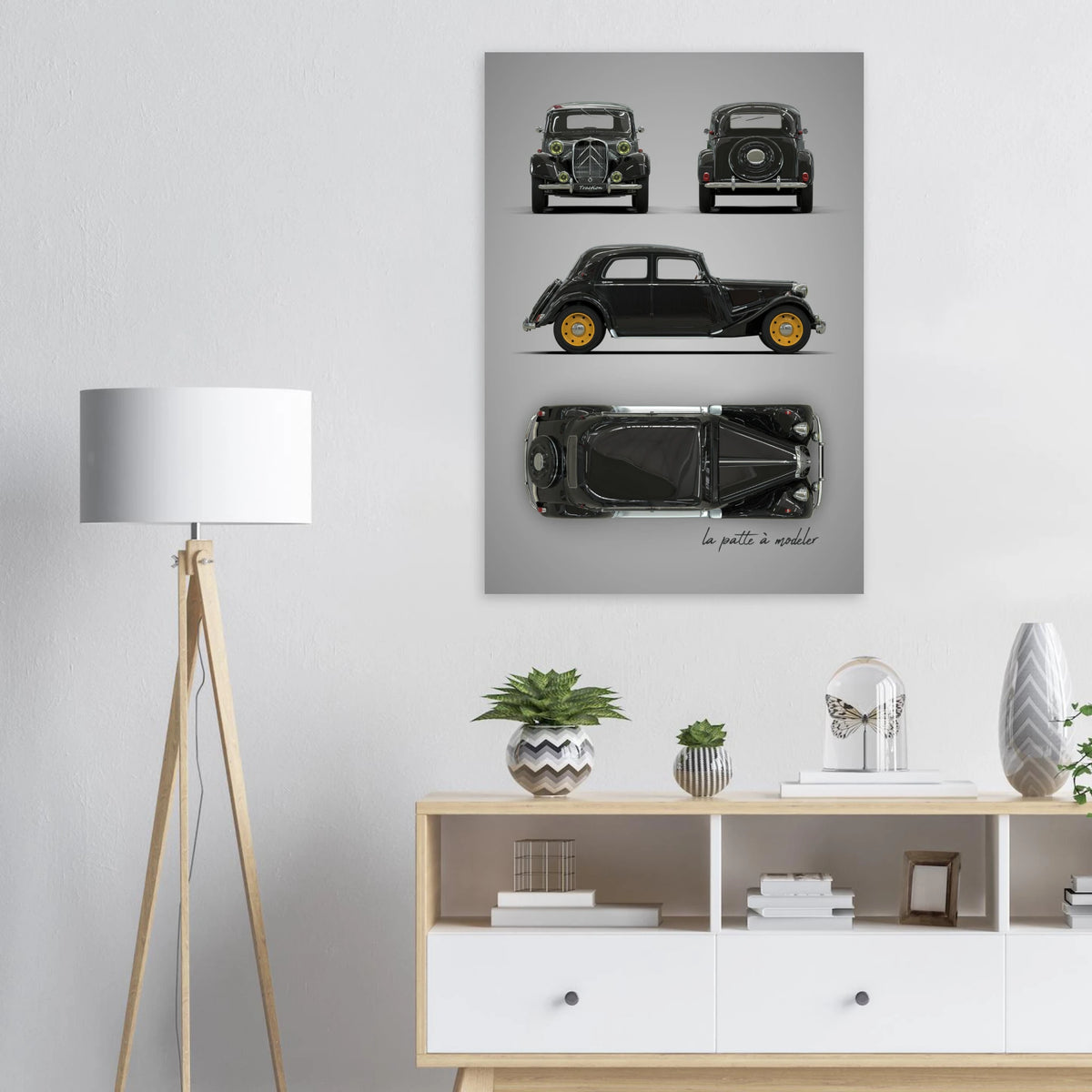 French Classic Car Aluminum Print - Vintage Design Icon Art