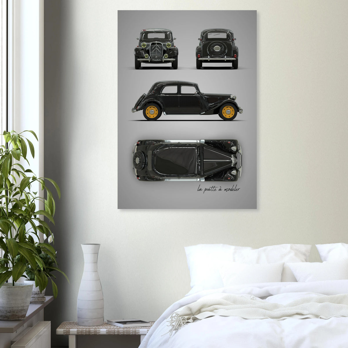 French Classic Car Aluminum Print - Vintage Design Icon Art
