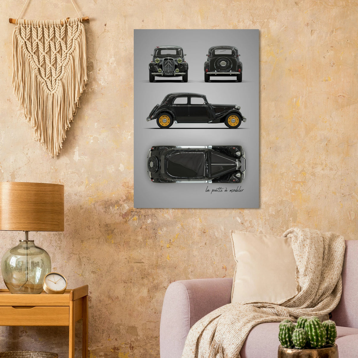 French Classic Car Aluminum Print - Vintage Design Icon Art
