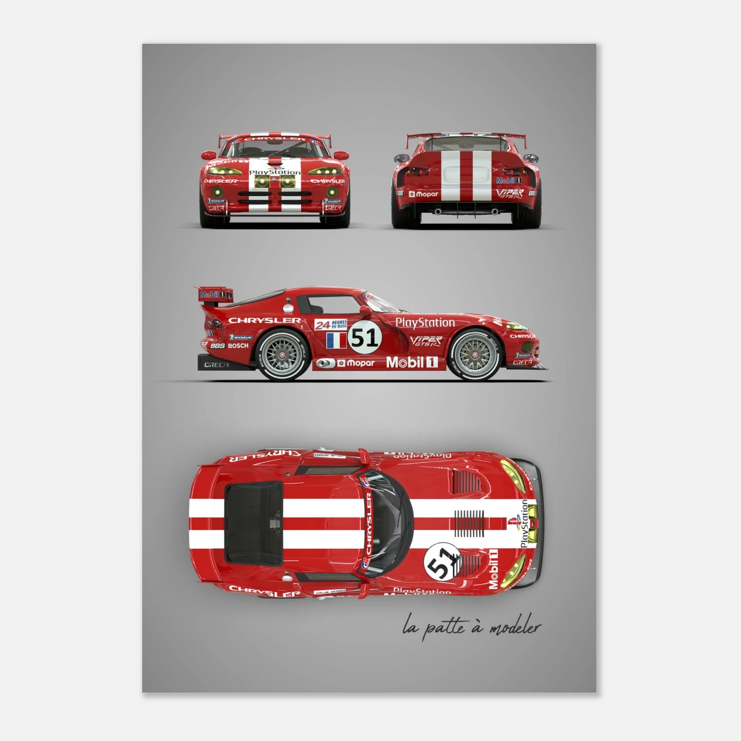 American Muscle Car Aluminum Print - Classic Performance Art