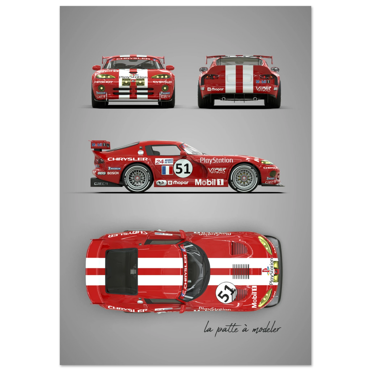 American Muscle Car Aluminum Print - Classic Performance Art
