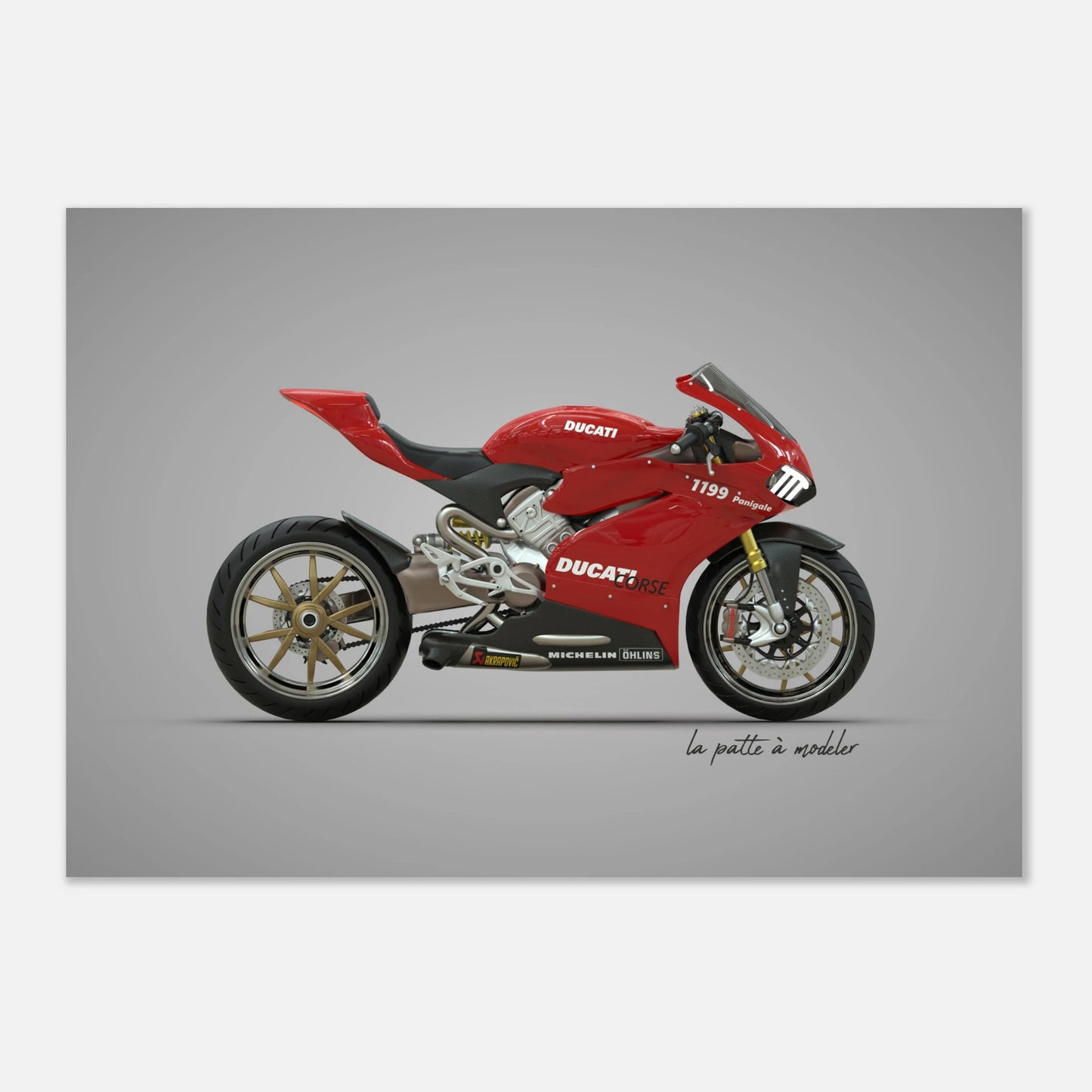 Italian Motorcycle Aluminum Print - Racing Legend Art