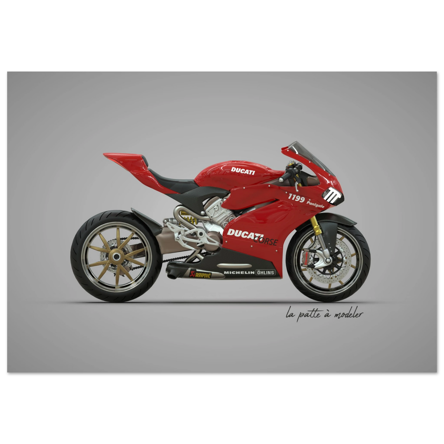 Italian Motorcycle Aluminum Print - Racing Legend Art