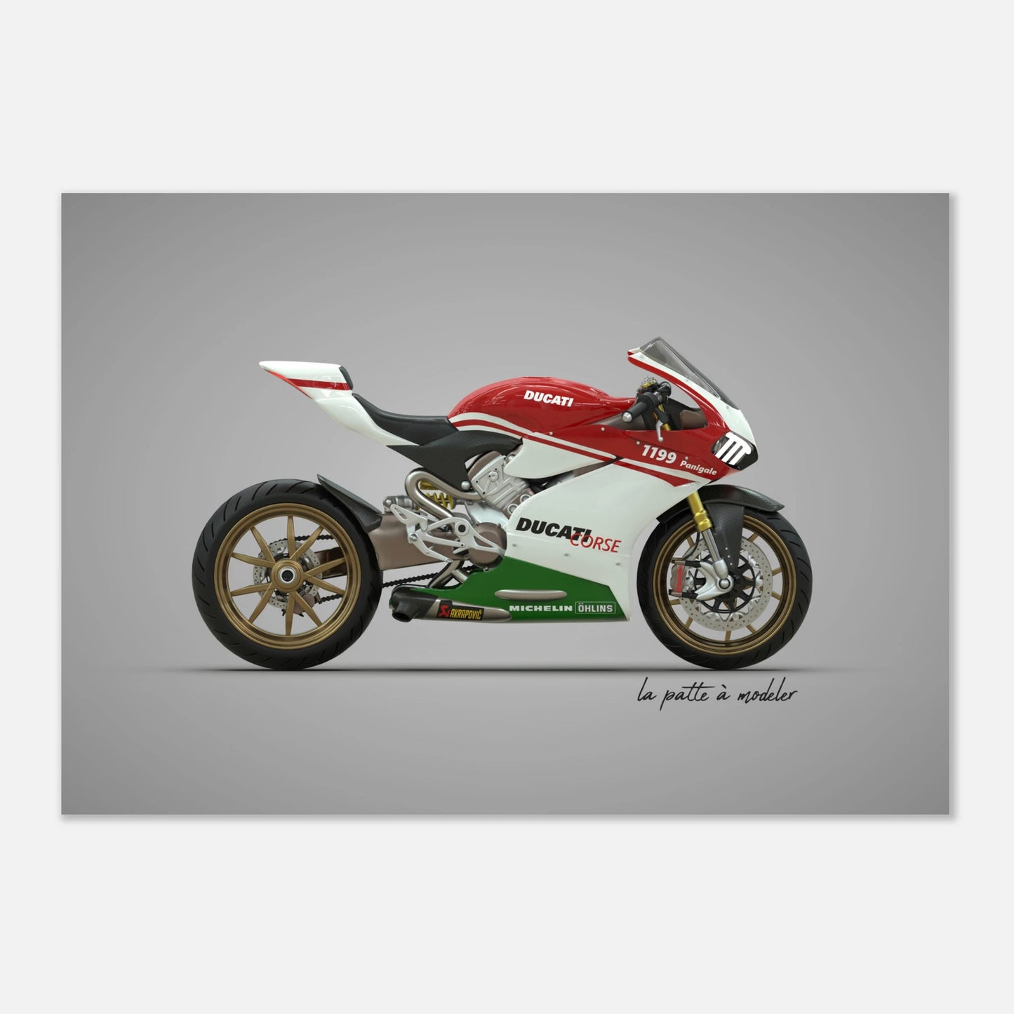 Italian Motorcycle Aluminum Print - Performance Icon Art