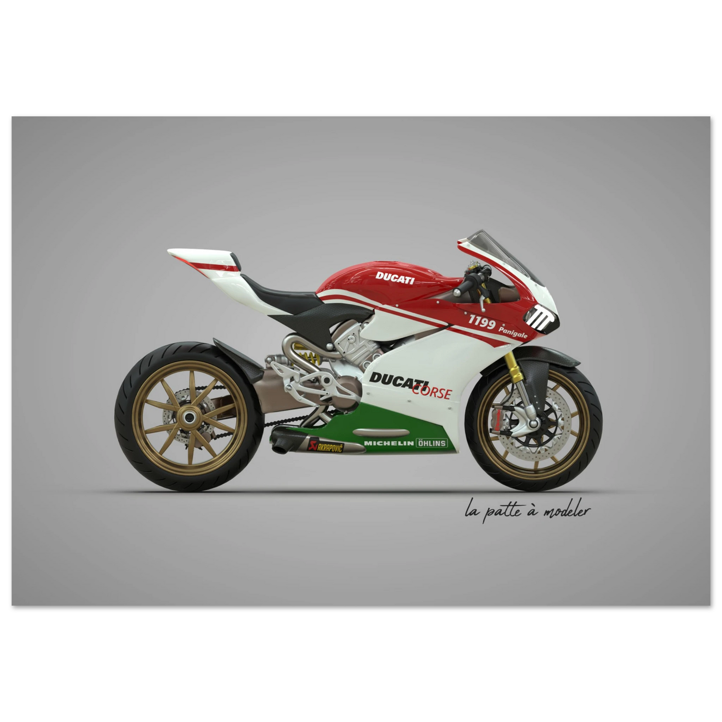 Italian Motorcycle Aluminum Print - Performance Icon Art