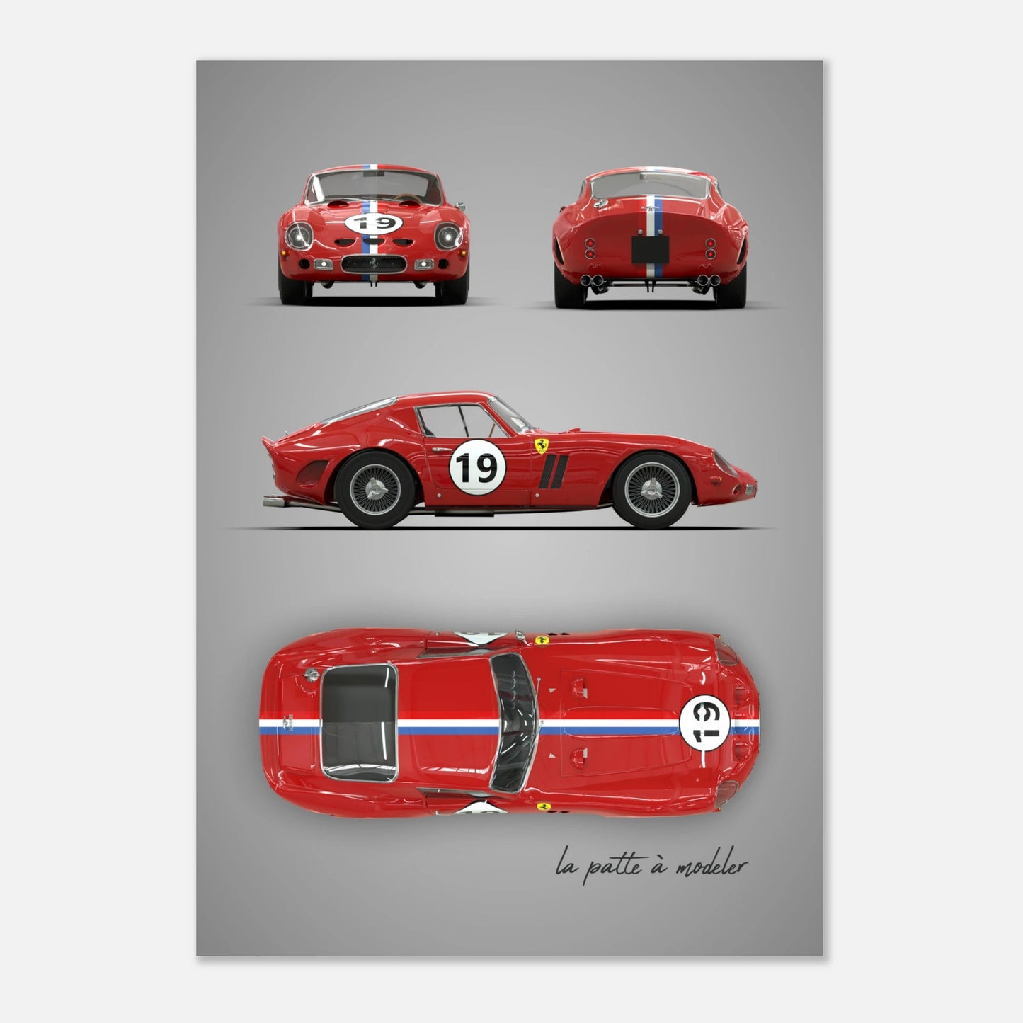 Italian Sports Car Aluminum Print - Classic GT Racing Art