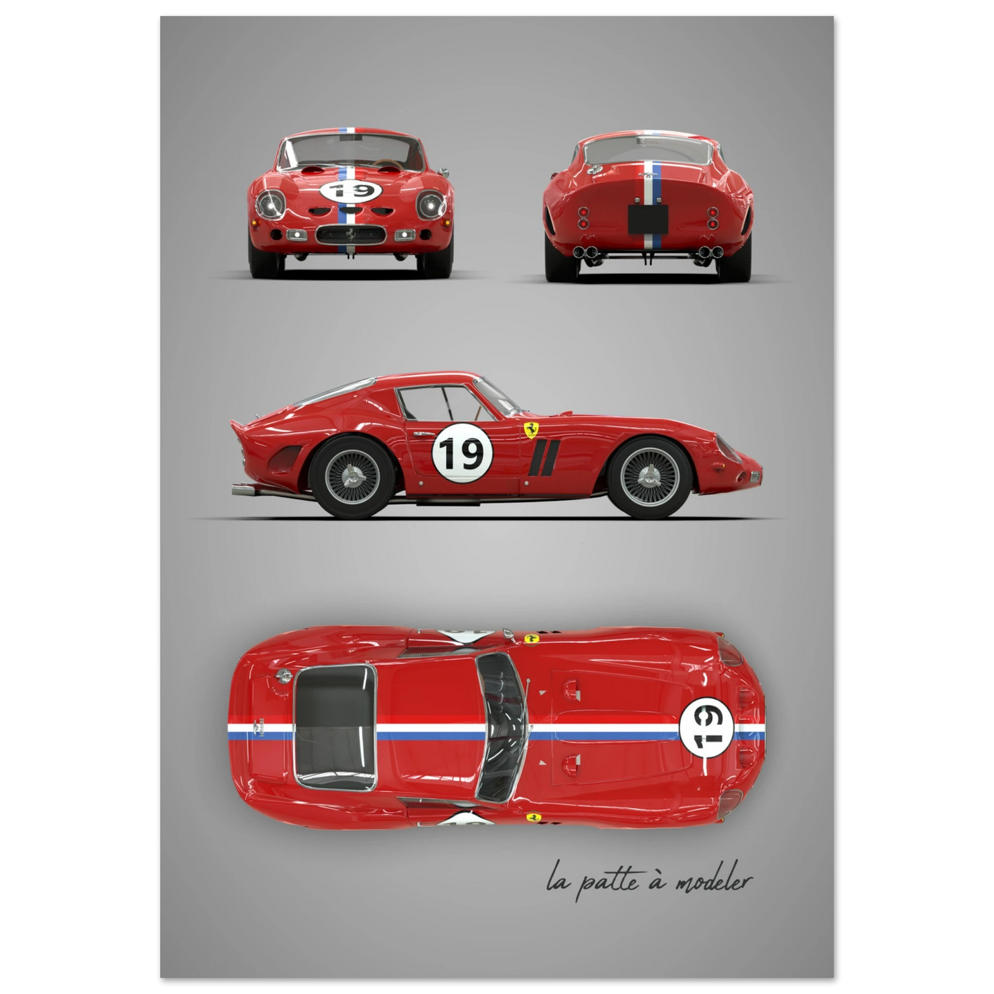Italian Sports Car Aluminum Print - Classic GT Racing Art