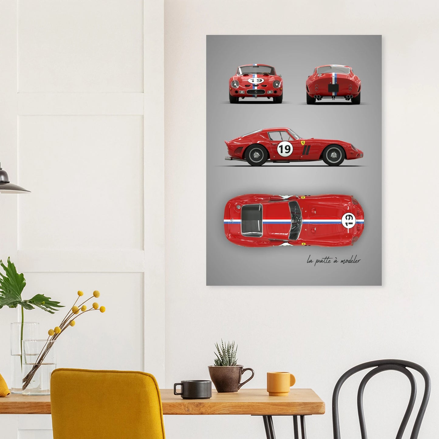 Italian Sports Car Aluminum Print - Classic GT Racing Art