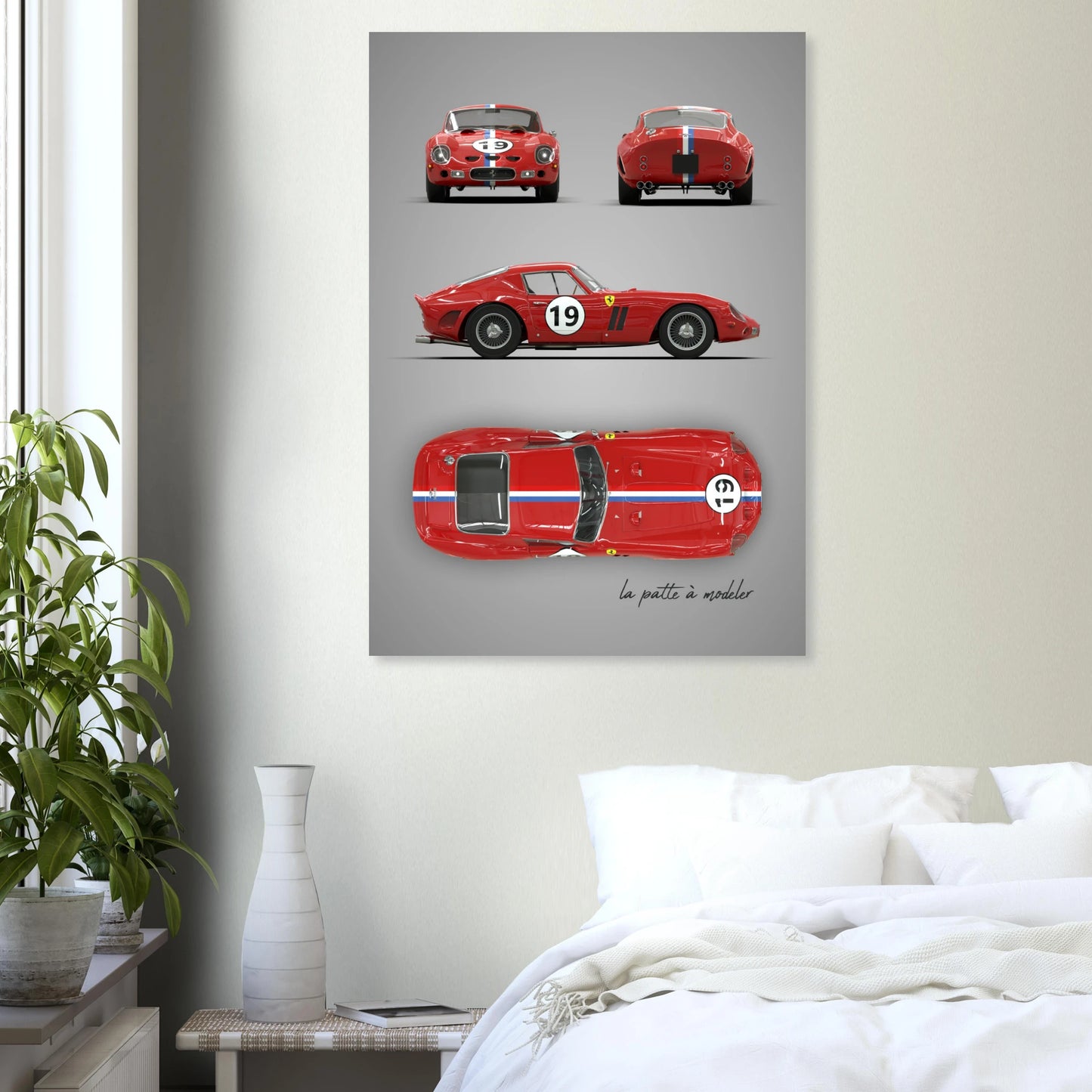 Italian Sports Car Aluminum Print - Classic GT Racing Art