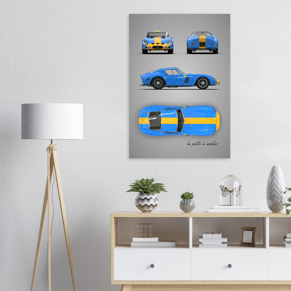 Italian Sports Car Aluminum Print - Classic GT Racing Art