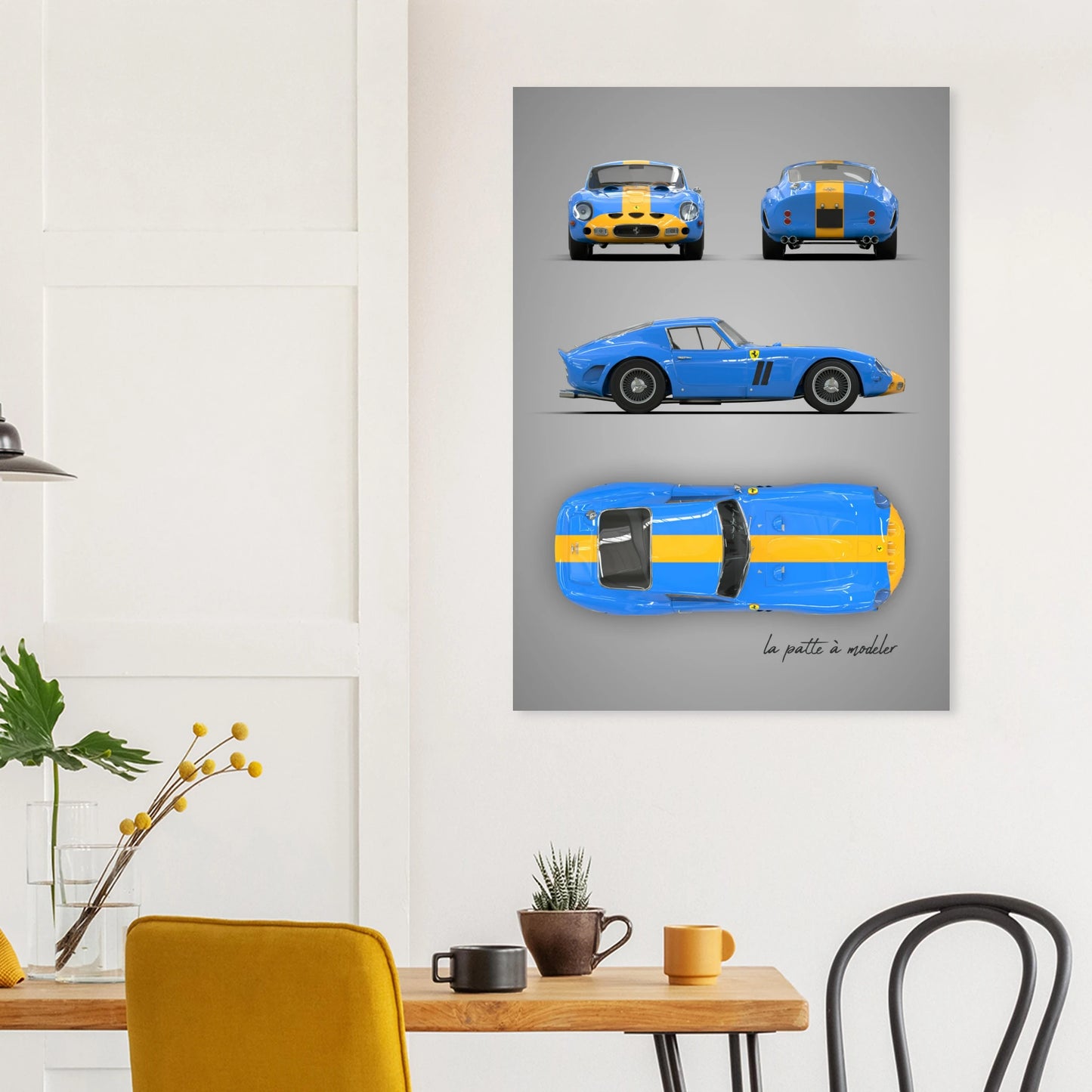 Italian Sports Car Aluminum Print - Classic GT Racing Art