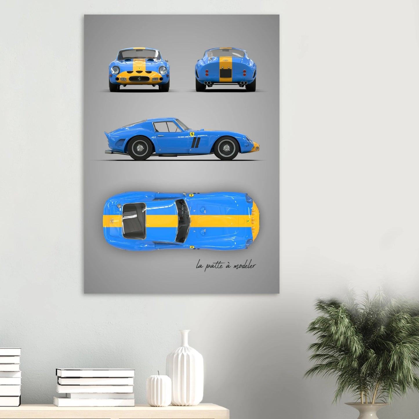 Italian Sports Car Aluminum Print - Classic GT Racing Art