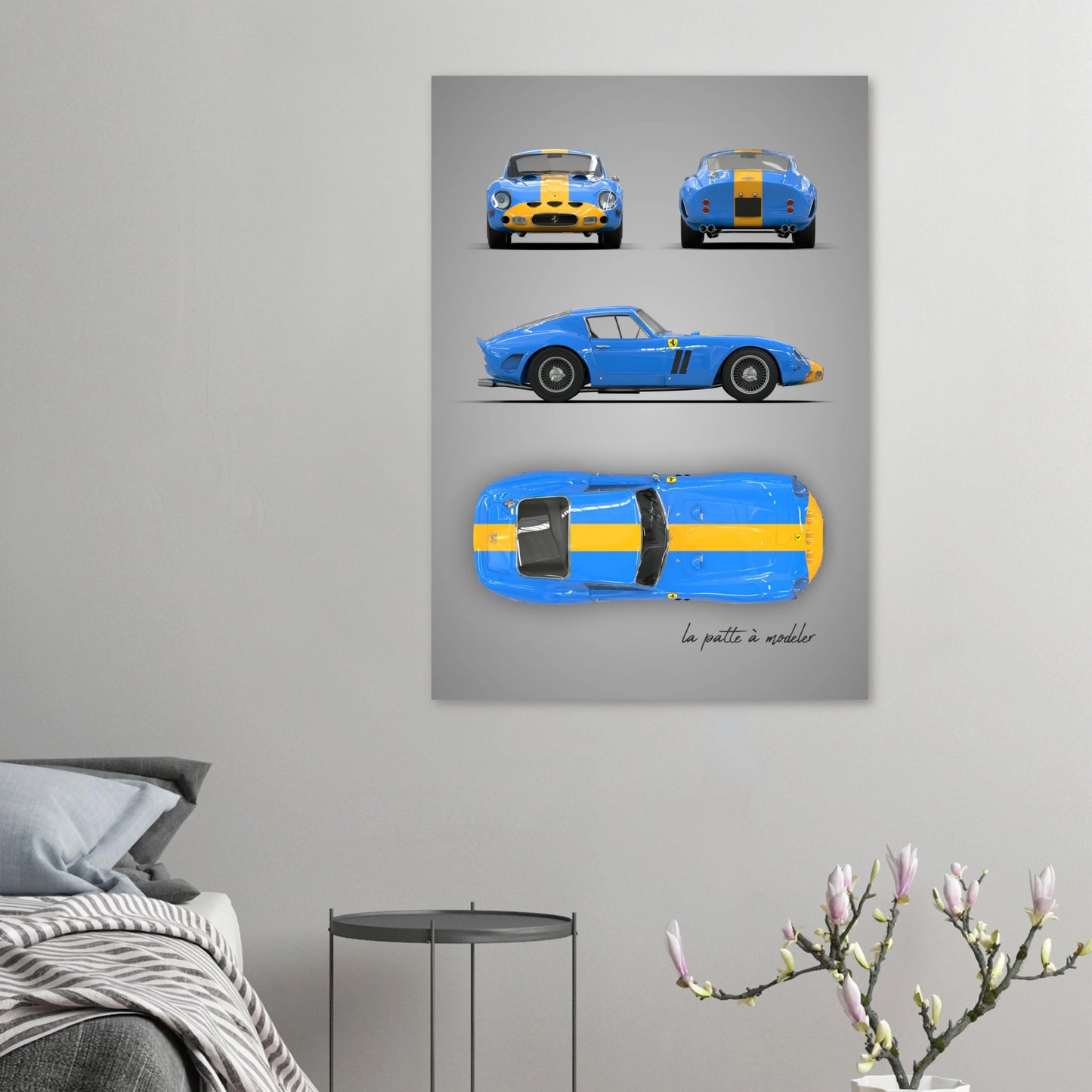 Italian Sports Car Aluminum Print - Classic GT Racing Art