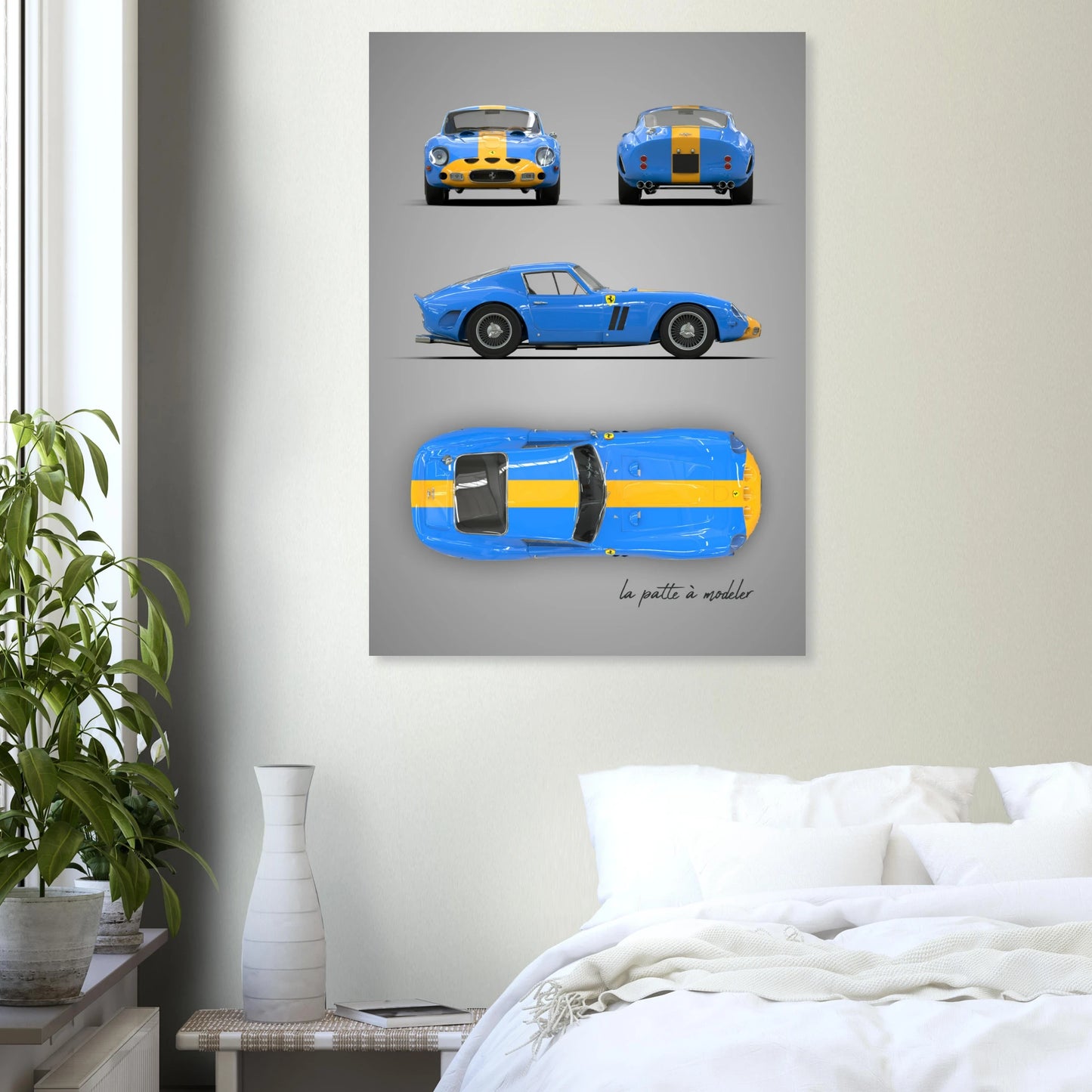Italian Sports Car Aluminum Print - Classic GT Racing Art