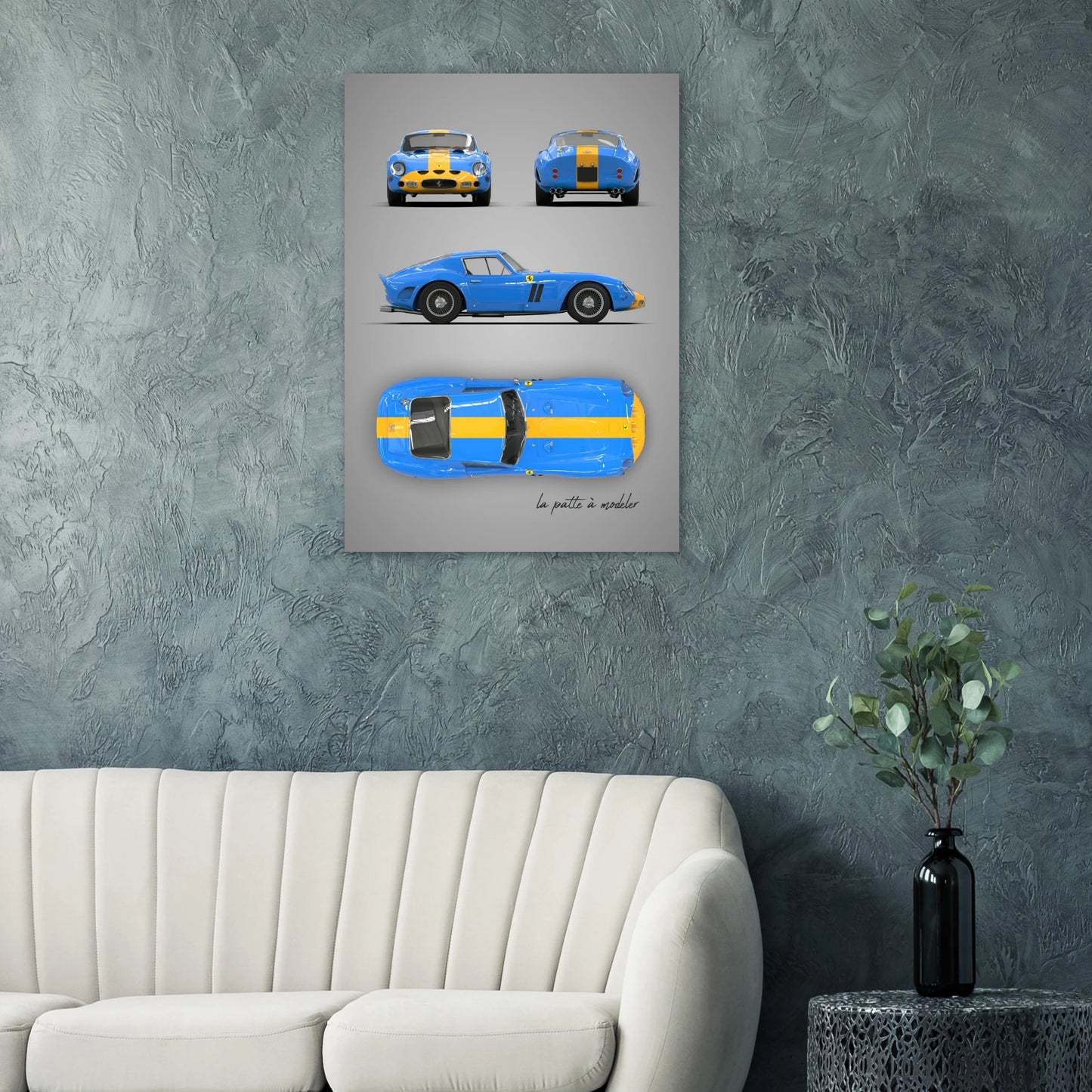 Italian Sports Car Aluminum Print - Classic GT Racing Art