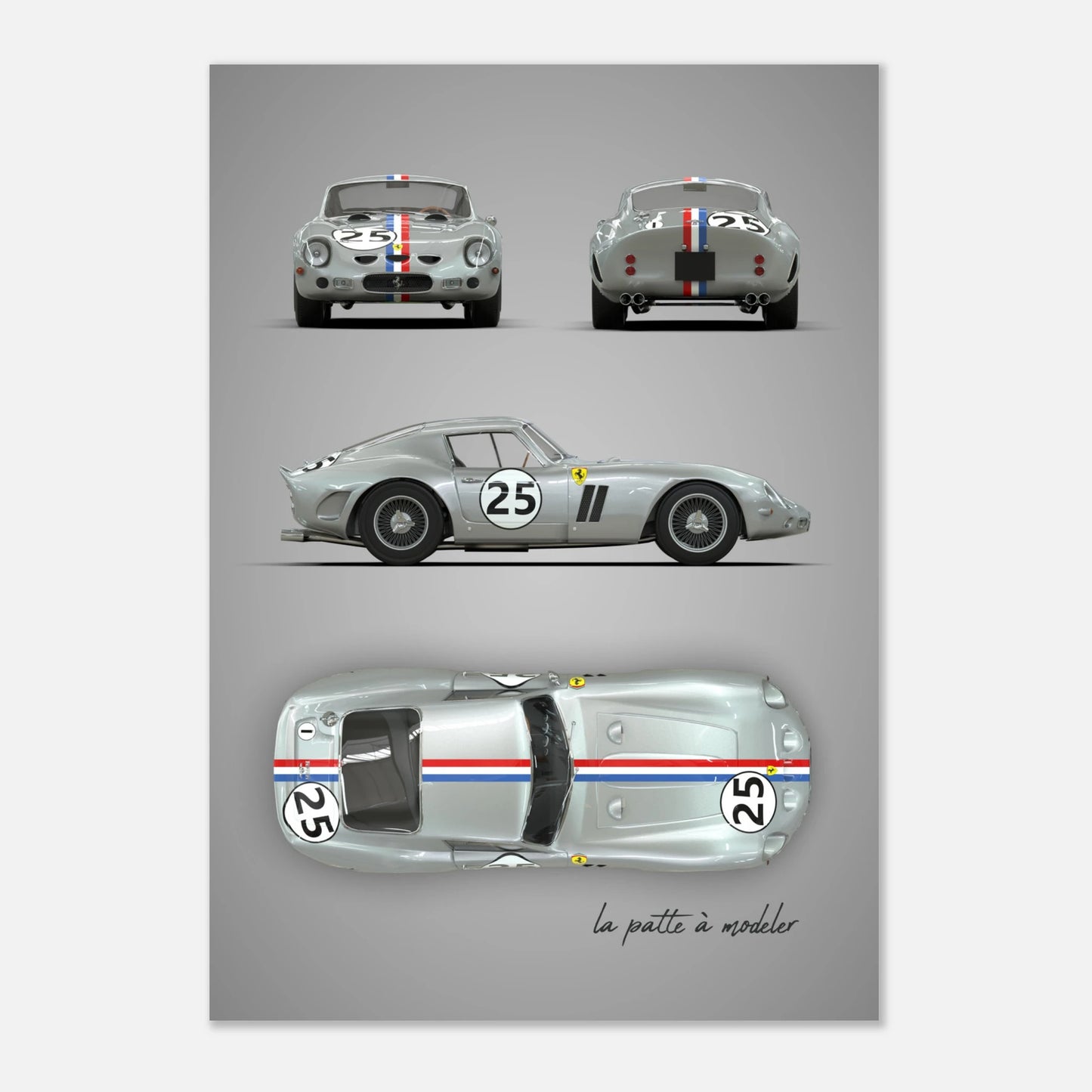 Italian Sports Car Aluminum Print - Classic GT Racing Art