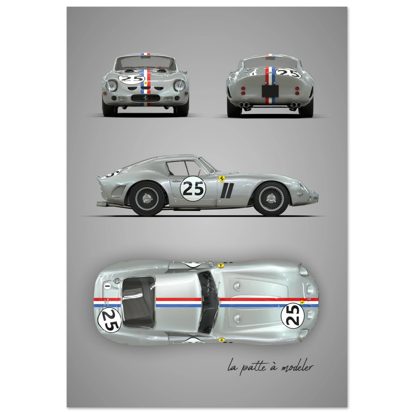 Italian Sports Car Aluminum Print - Classic GT Racing Art