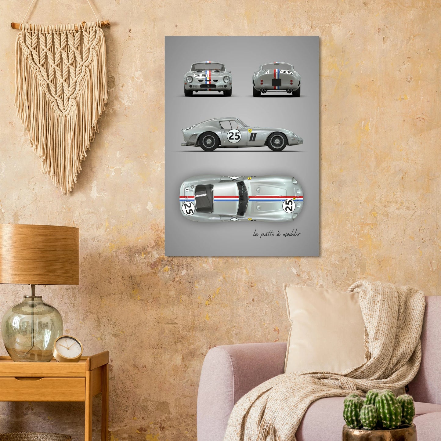 Italian Sports Car Aluminum Print - Classic GT Racing Art
