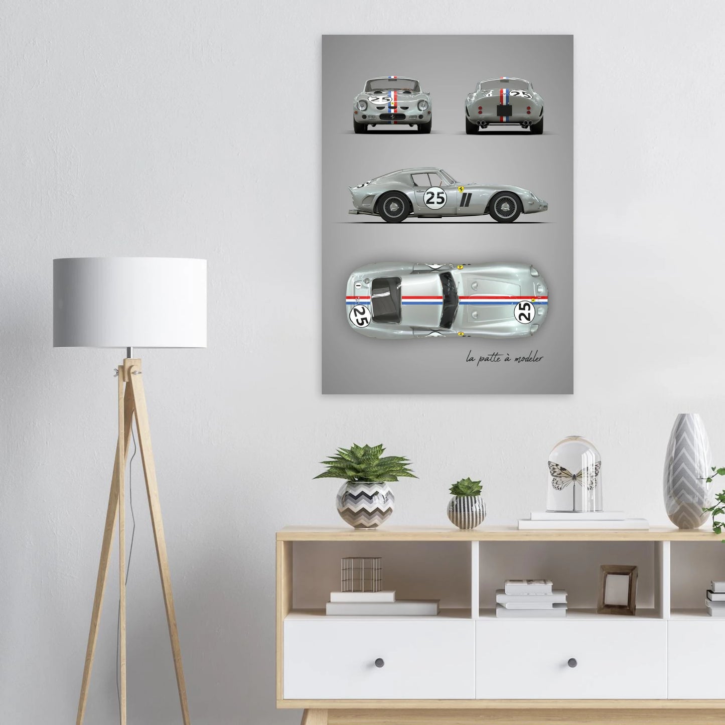 Italian Sports Car Aluminum Print - Classic GT Racing Art