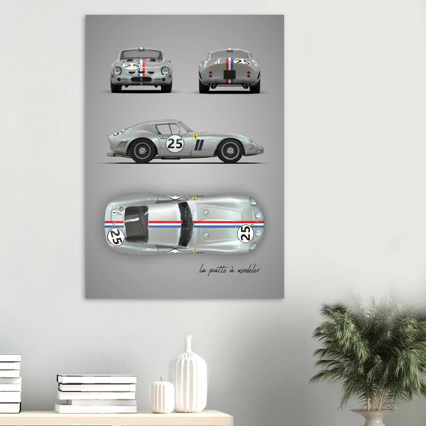 Italian Sports Car Aluminum Print - Classic GT Racing Art