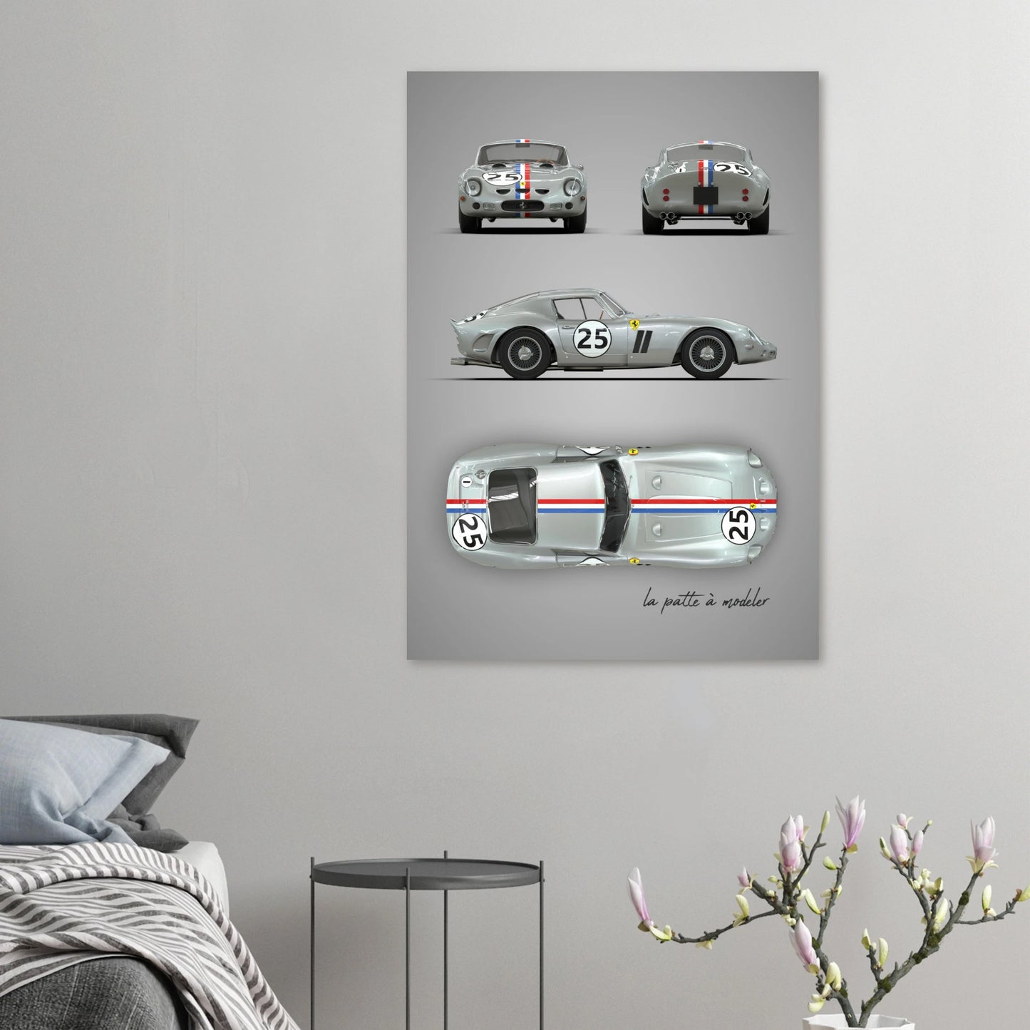 Italian Sports Car Aluminum Print - Classic GT Racing Art