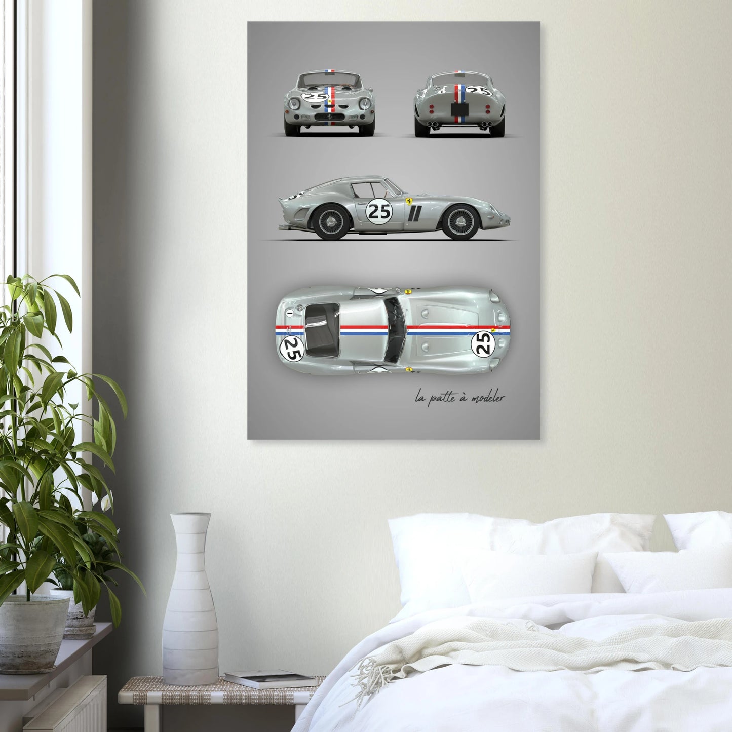 Italian Sports Car Aluminum Print - Classic GT Racing Art