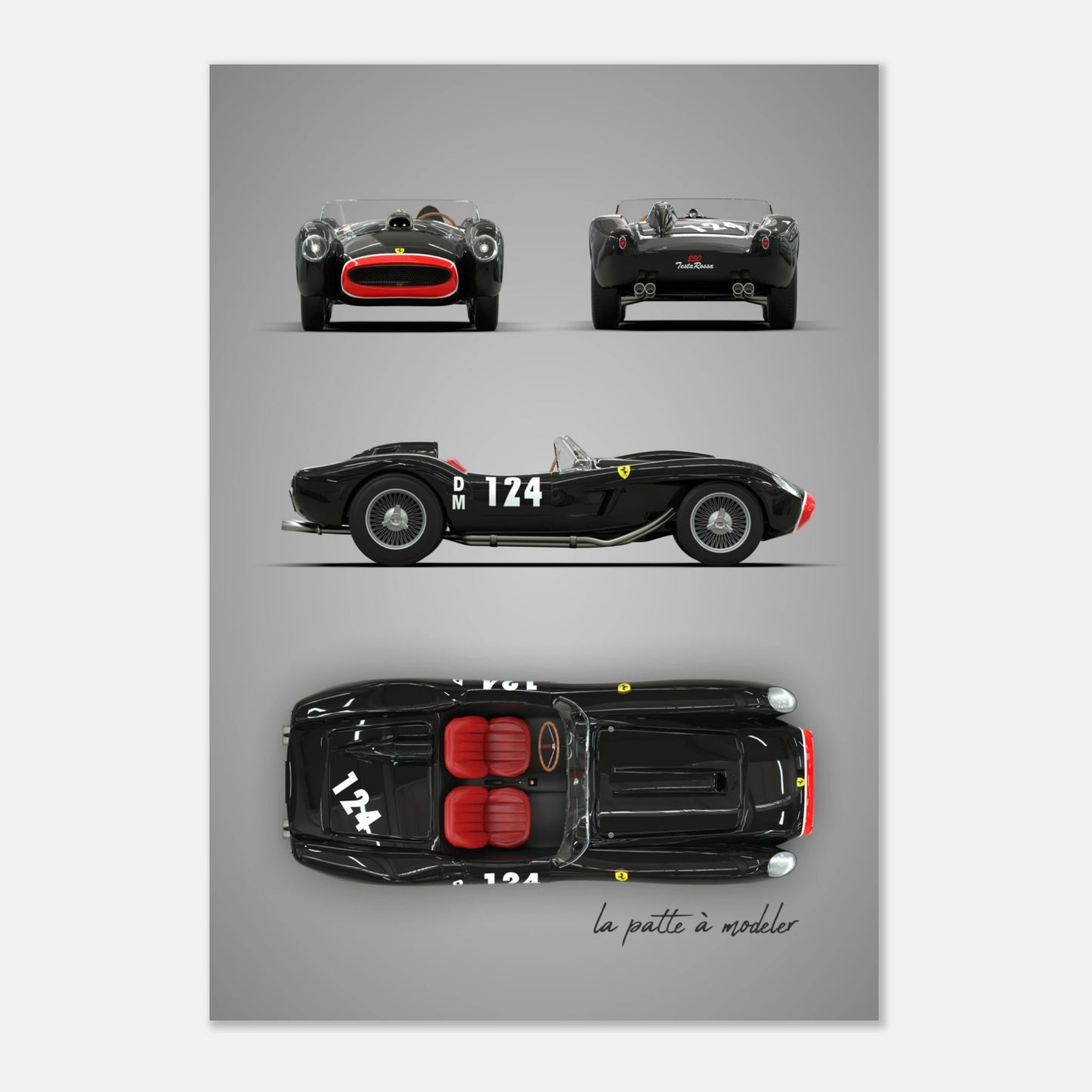 Italian Sports Car Aluminum Print - GT Racing Legend Art