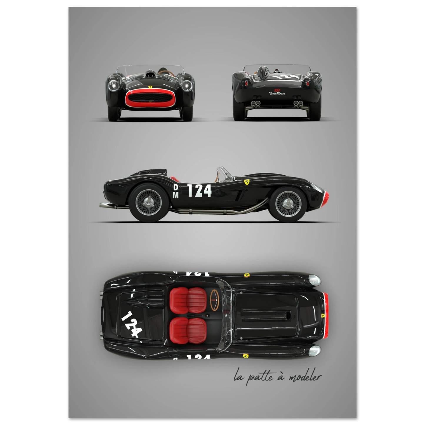 Italian Sports Car Aluminum Print - GT Racing Legend Art
