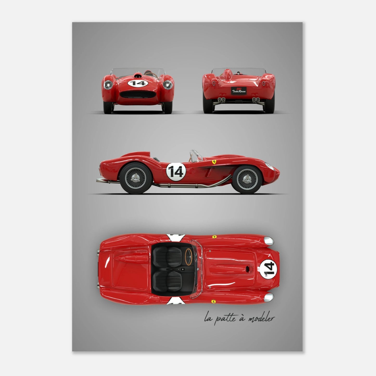 Italian Sports Car Aluminum Print - Classic GT Racing Art